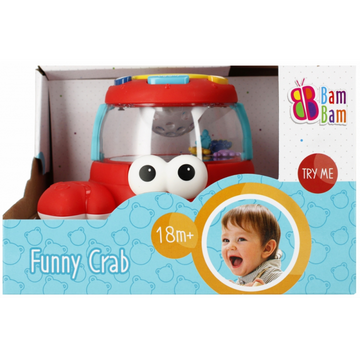 Jucarie bebelusi cu sunete - crab interactiv - Bam Bam 515139, 18+ luni