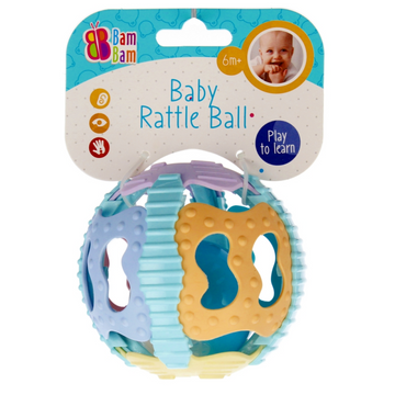 Jucarie bebelusi cu sunete si lumini - minge senzoriala, culori pastel - Bam Bam 515078, 6+ luni