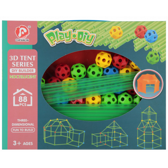 Jucarie blocuri + bete de constructie, 32x25x6c, 88 piese, + 3ani, MegaCreative, 545062