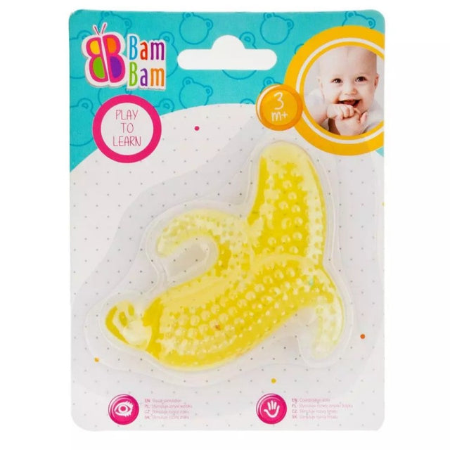 Jucarie bebelusi dentitie - banana, cu gel, refrigeranta - Bam Bam 430900, 3+ luni