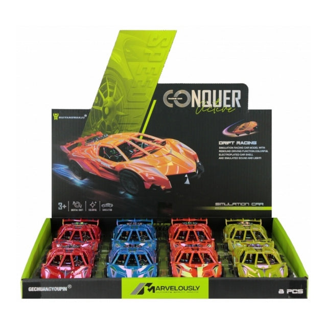 Jucarie masina Nascar nr. 64 MegaCreative 567044, 16 cm, 16x4x7cm, culori fluo, pvc, +3ani