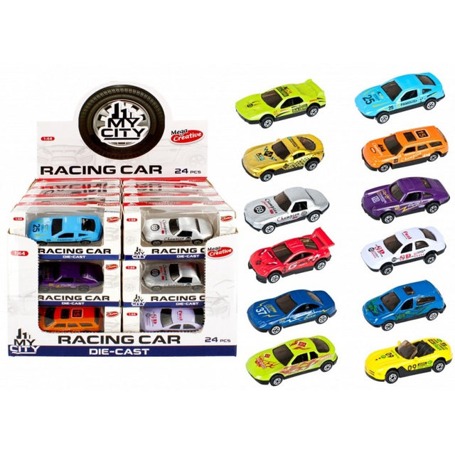 Masina de curse MegaCreative 462669, 7cm, diverse modele, metal, multicolor, 3+ ani
