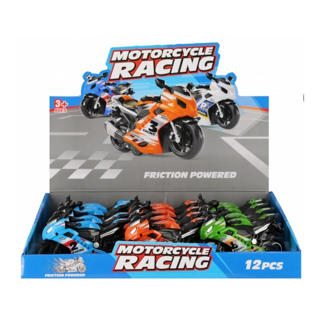 Jucarie motocicleta 14cm MegaCreative 569322, 3 culori, 38x9x33cm, +3ani
