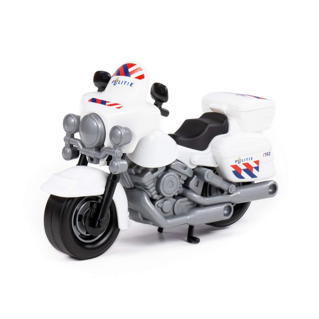 Motocicleta de politie Polesie 71323, 28cm, plastic, alb, 3+ ani