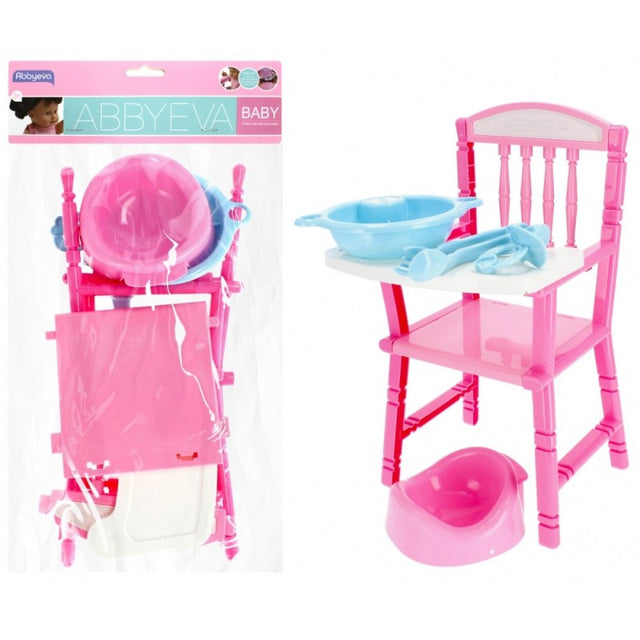 Accesorii papusi - scaun de masa cu accesorii, 3+ ani, MegaCreative, 454100