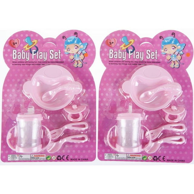 Accesorii papusi - set pentru masa, 6 piese, roz, 3+ ani, MegaCreative, 384323