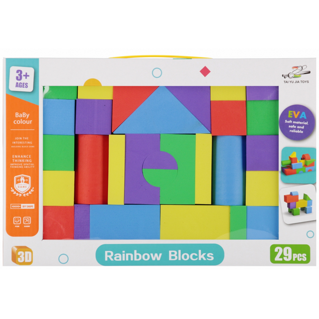 Jucarie set cuburi pentru constructie din spuma, 29 piese, 3+ ani, MegaCreative 545064