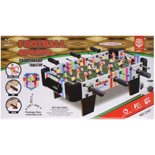 Jucarie set masa de fotbal din lemn+accesorii MegaCreative Championship, 524644, NO. 2397, +6 ani