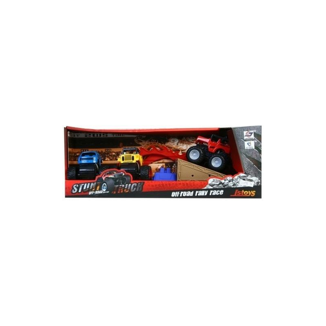 Masina off-road MegaCreative Stunt Truck 419416, 3buc + accesorii, plastic, multicolor, 3+ ani