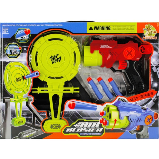 Blaster - pistol, include 6 proiectile din spuma, tinta cu suport, multicolor, 6+ ani, MegaCreative, 482724