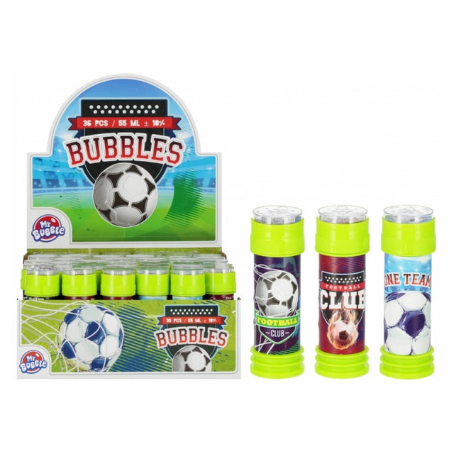 Jucarie solutie baloane sapun, Fotbal, cu recipient din plastic, 468174, 11cm, 55ml