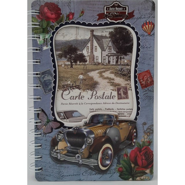 Jurnal A5 CNX Masina A-506, 100 pagini, coperta carton bleu, cu spira