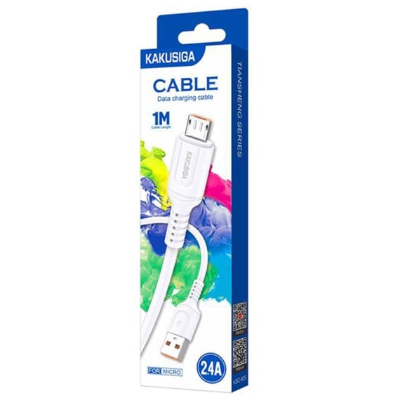 Cablu Date si Incarcare Kaku KSC-805, USB-A la MicroUSB, 18W, 2.4A, 1m - Alb