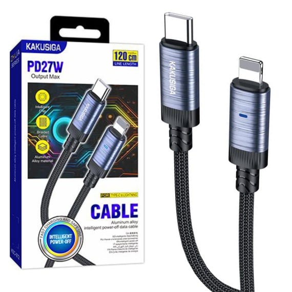 Cablu Date si Incarcare Kaku KSC-972, USB-A la Lightning, 3A, Smart On-Off, Braided, 1m - 