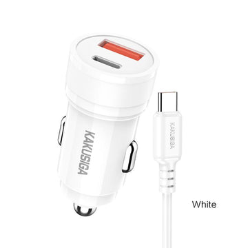Incarcator Auto Kaku KSC-1973, PD60W, 1xUSB-C, 1xUSB + Cablu USB-C, 1m - Alb