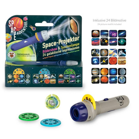 Proiector cu imagini din spatiu, Trendhaus CH29760, 24 imagini, 3 disc, 3 baterii LR1130