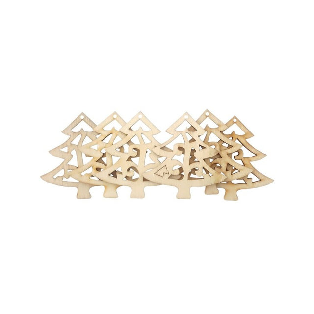 Accesorii creatie - lemn decupat - brad, set 6 buc, Colorarte, FS-M2