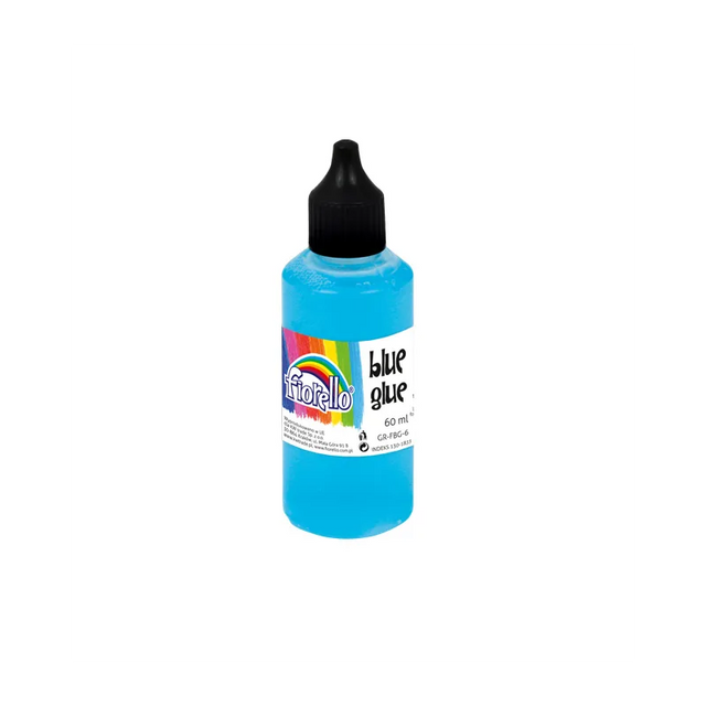 Lipici lichid Fiorello, 60ml, hartie si carton, lavabil, albastru-transparent dupa uscare, 130-1833