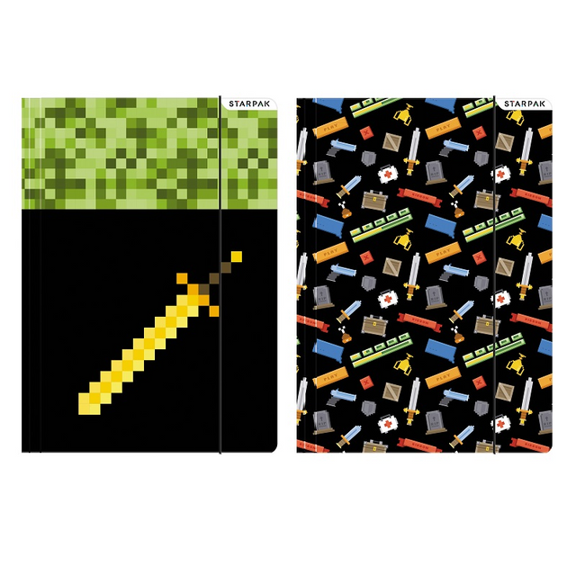 Mapa carton Starpak Pixel Game 470869, cu elastic, A4, carton