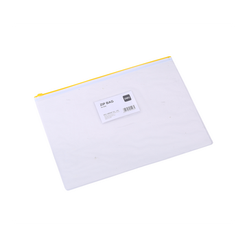 Mapa plastic Deli 5526, cu fermoar zip, A4, 170 microni, transparent, suport card