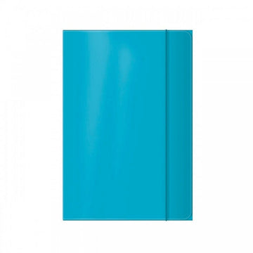 Mapa carton Office Cover, plastifiata, cu elastic, A4, turcoaz