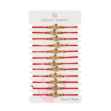 Martisor - Bratara cu snur textil, lebada, set 12 buc