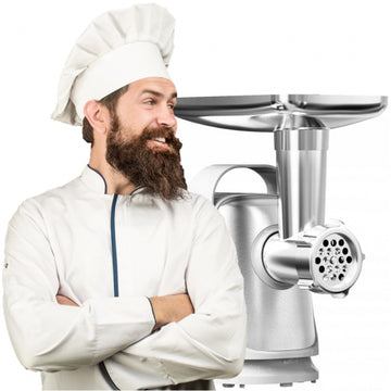 Masina de tocat carne Floria ZLN7966 – 1300W, 2 site, functie revers, lama inox, alb