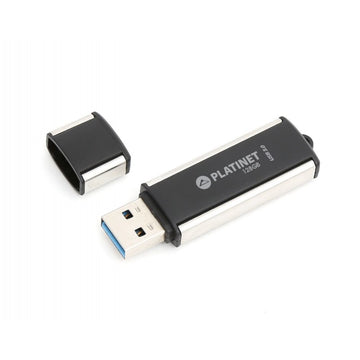 Stick memorie 128GB Platinet PMFU3128X 42287, USB 3.0, 75MB/s, carcasa aluminiu, negru
