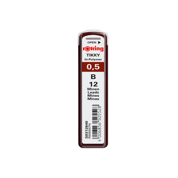 Mine creion mecanic Rotring Tikky, 0.5mm, B, set 12 buc