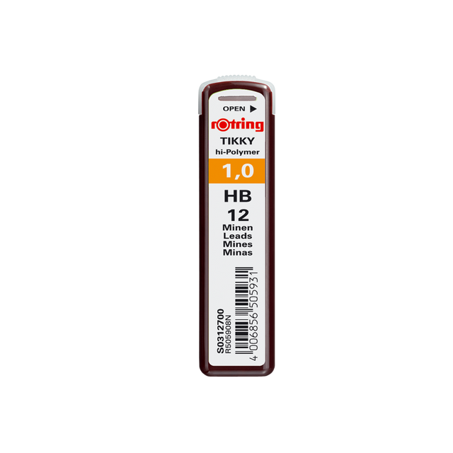 Mine creion mecanic Rotring Tikky, 1.0mm, HB, set 12 buc