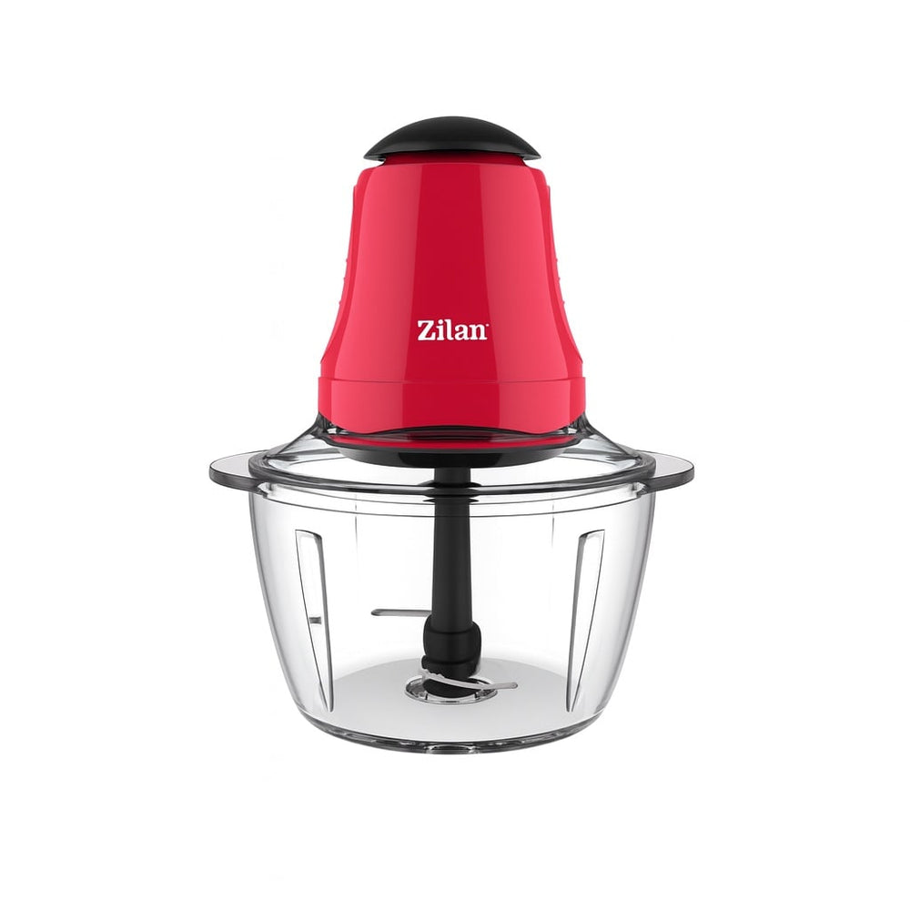 Mini tocator electric 200W, Zilan ZLN5619, vas sticla 1L, cutite inox, rosu