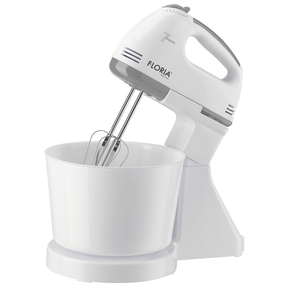 Mixer cu bol FLORIA ZLN7577 – 150W, 7 viteze, Bol plastic 2L, alb