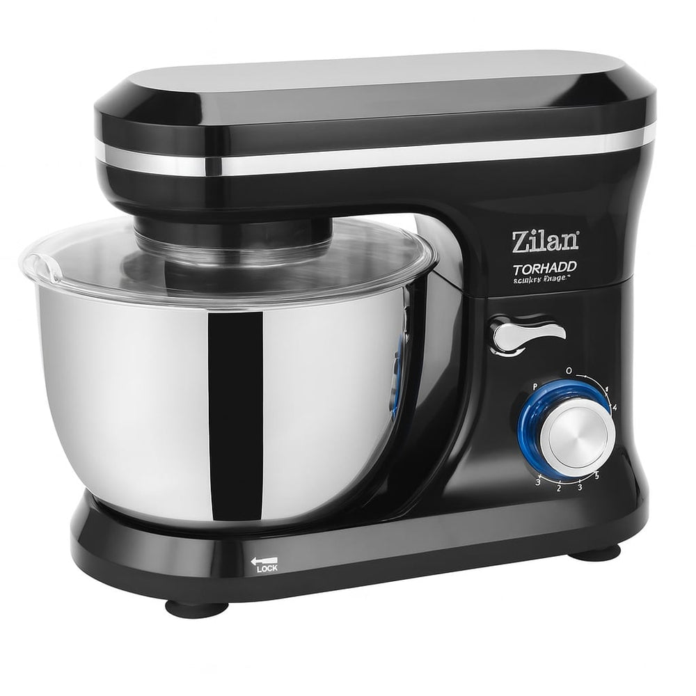 Mixer cu bol inox 1000W, Zilan ZLN1215, 4.5L, 8 viteze + Puls, negru