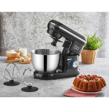 Mixer planetar ZILAN ZLN1215 – 1000W, Bol inox 4.5L, 8 viteze + Puls, Miscare eliptica, negru