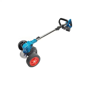 Motocoasa electrica, Pexor PJA 48V, cu acumulator, 2 baterii, brat ajustabil, 2 lame + 1 disc, 18000RPM, albastru