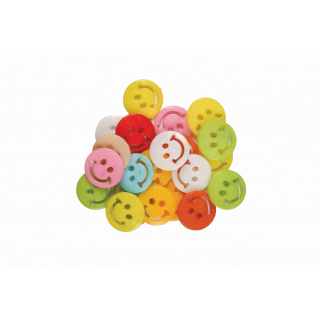 Accesorii creatie - nasturi zambareti plastic, 17mm, set 28 buc, Colorarte