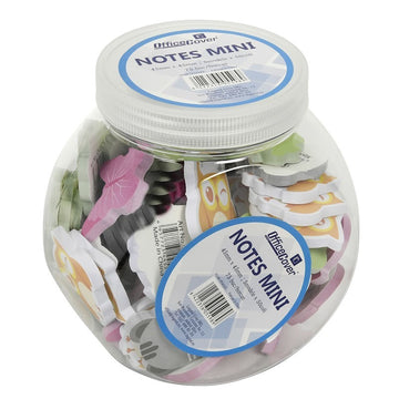 Notes adeziv Office Cover SN4523, 50 coli, 45x45mm, diverse culori, 5 forme, 75 buc/borcan