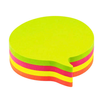 Notes adeziv Office Cover SN4505B, 100 coli, 75x75mm, 5 culori neon, forma balon, blister