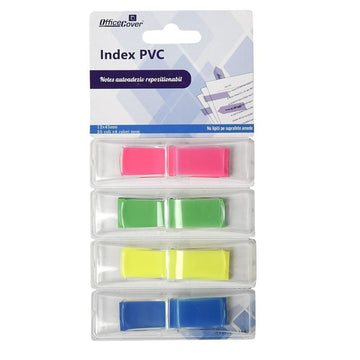 Notes adeziv index Office Cover SN5412, 100 coli, 12x45mm, PVC, 4 culori neon, PopUp