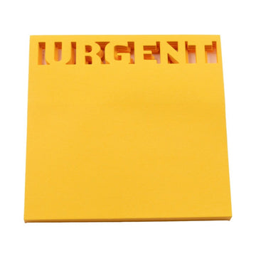 Notes adeziv stantat Office Cover H1-URGENT, 50 coli, 75x75mm, portocaliu neon, blister