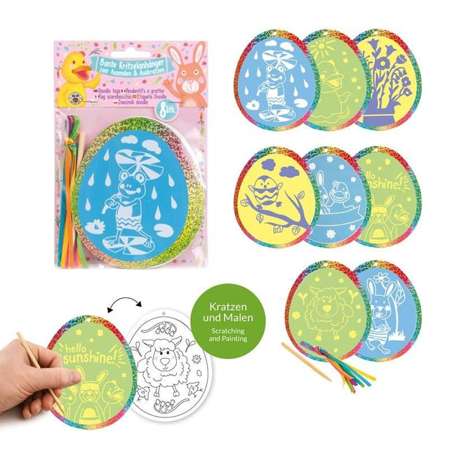Notes razuibil in forma de oua Paste Trendhaus CH30665, set 8 buc, accesorii incluse, diverse modele