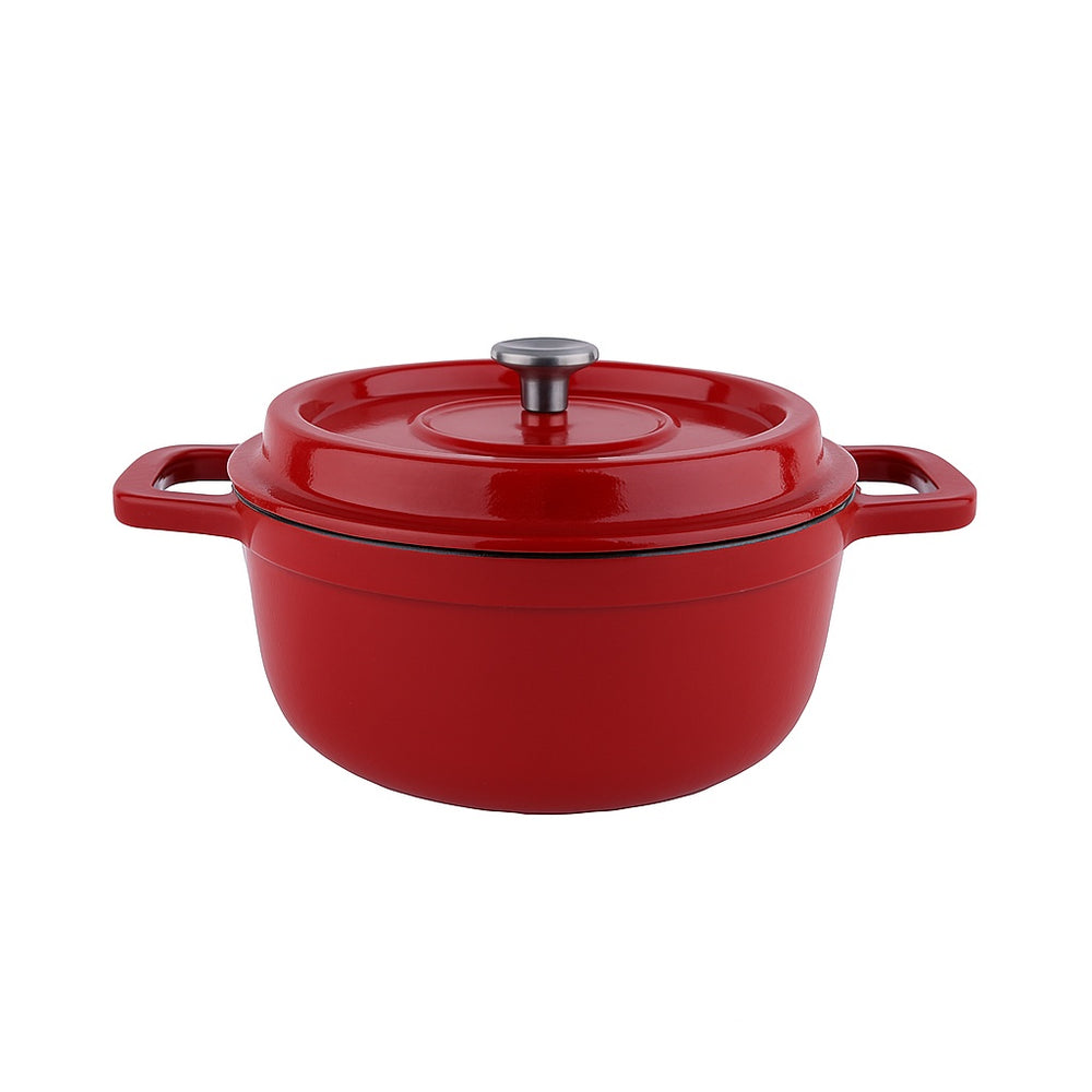 Oala 22 cm, 2.6L, Zilan ZLN0941, din fonta turnata sub presiune, 7 straturi, interior emailat, compatibila cuptor, inductie si masina de spalat vase