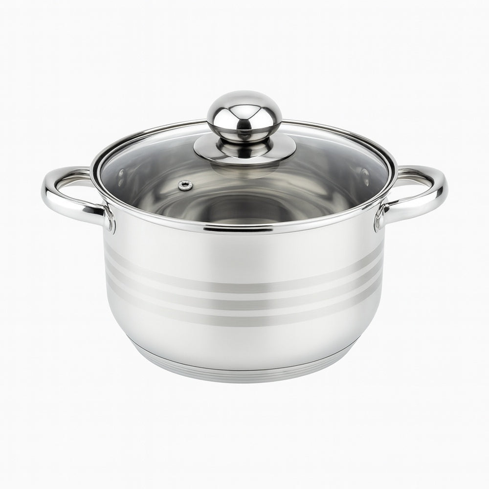 Oala cu capac FLORIA, 4L, inox 0.4mm, baza capsulata 3 straturi, ZLN4052, argintiu