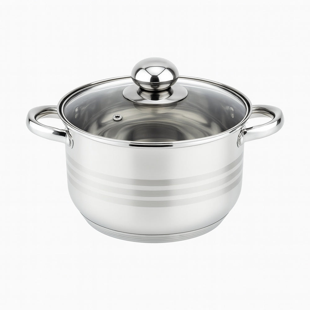 Oala cu capac FLORIA, 5.5L, inox 0.4mm, baza capsulata 3 straturi, ZLN4069, argintiu