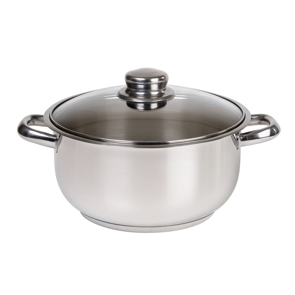 Oală inox cu capac ZILAN Cocinera, 28 cm, 10L, fund 3 straturi sandwich, ZLN7277, argintiu