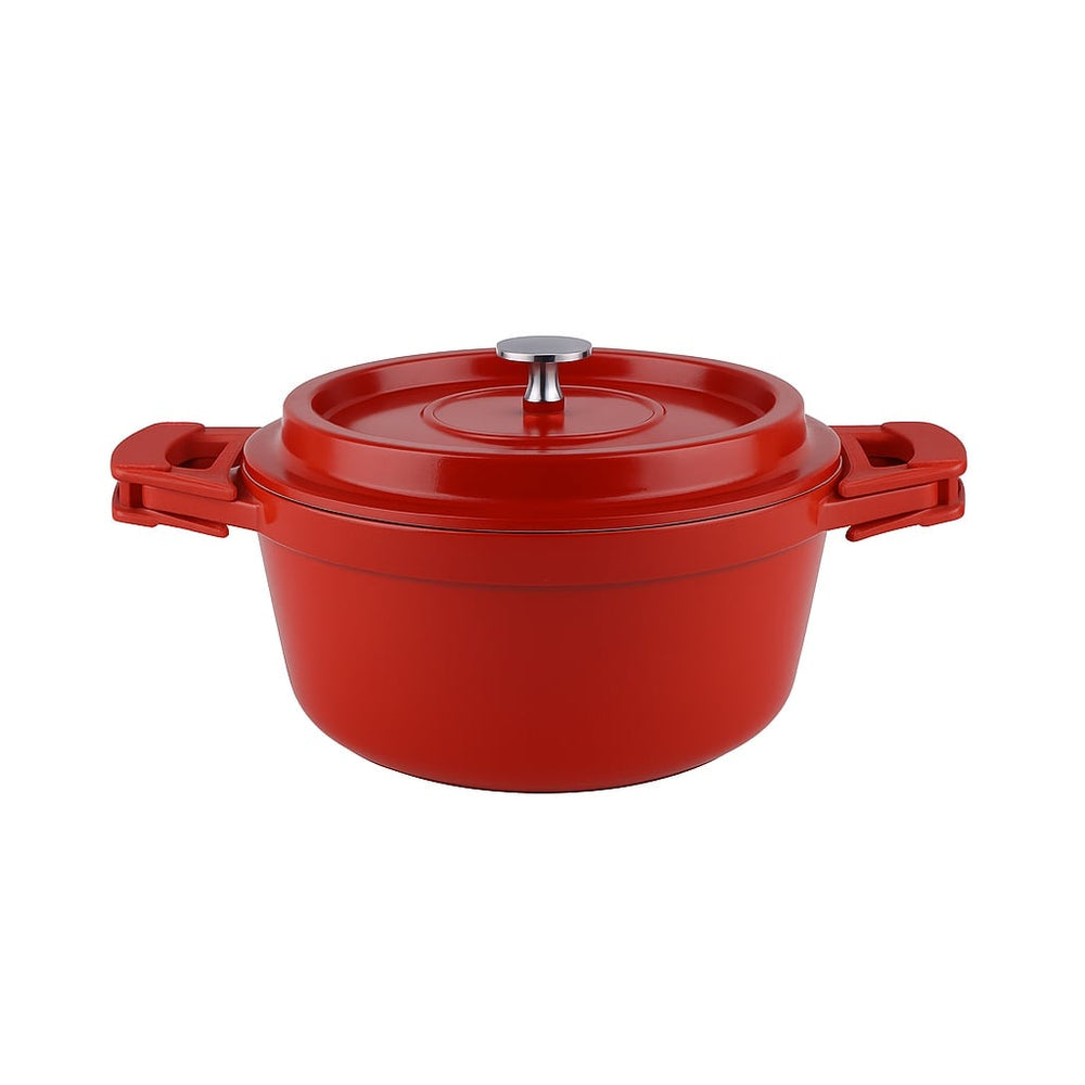 Oala Retro 28 cm, 6.3L, Zilan ZLN0903, 5 straturi, interior ceramic PFAS Free, capac sticla, compatibila inductie si cuptor