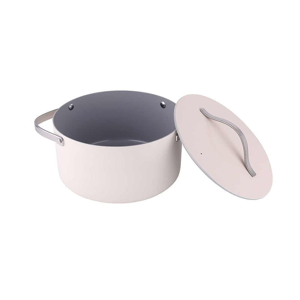 Oala Zilan ZLN0873, 5 straturi, inox si ceramica, compatibila inductie, 24 cm, 5.2L, manere nituite