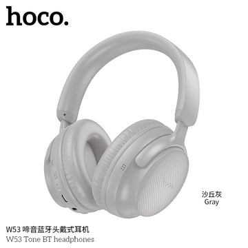 Casti Wireless Hoco W53, Over Ear, BT - Gri