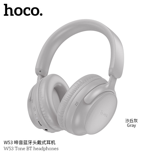 Casti Wireless Hoco W53, Over Ear, BT - Gri