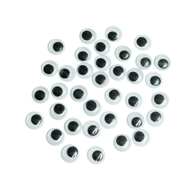 Accesorii creatie - ochisori mari plastic, negru, 10mm, set 90 buc, Colorarte